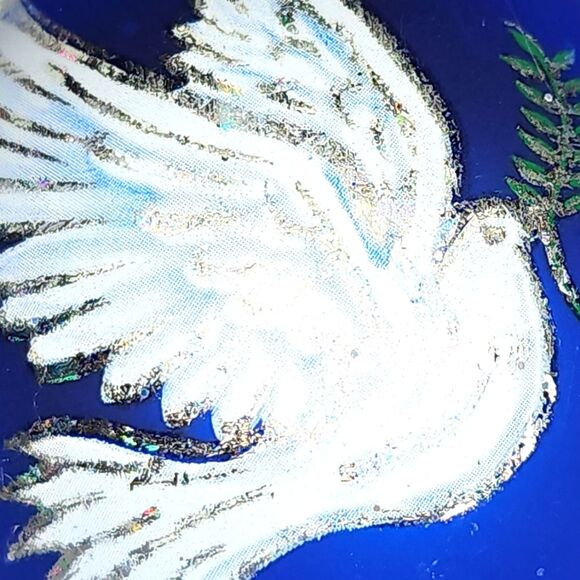 Vintage Christmas By Krebs Holiday Time 4pc Blue Peace Dove Glass Ball Ornaments - Picture 8 of 13